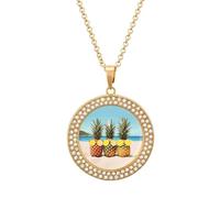 BWQMNT Alloy Diamond Necklaces Soccer Black Printed Round Necklace Applicable to Birthday,mother's Day Gifts, One size, Zinc, Diamond