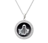 BWQMNT Alloy Diamond Necklaces Vintage American USA Flag Printed Round Necklace Applicable to Birthday,mother's Day Gifts, One size, Zinc, Diamond