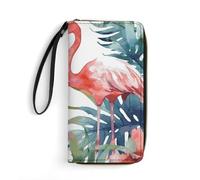 BWQMNT Durable And Portable Black White Glitter Printed Leather Wallet: Perfect for Storing Cards, Cash And An On-the-go Lifestyle, It Is An Ideal Holiday Gift to Organize Your Essentials, Flamingos