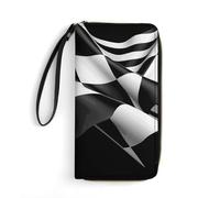 BWQMNT Durable And Portable Checkered Flags Printed Leather Wallet: Perfect for Storing Cards, Cash And An On-the-go Lifestyle, It Is An Ideal Holiday Gift to Organize Your Essentials
