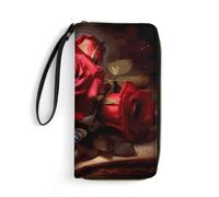 BWQMNT Durable And Portable Colorful Board Printed Leather Wallet: Perfect for Storing Cards, Cash And An On-the-go Lifestyle, It Is An Ideal Holiday Gift to Organize Your Essentials, beautiful flower