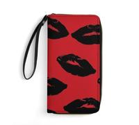 BWQMNT Durable And Portable Colorful Flower Skulls Printed Leather Wallet: Perfect for Storing Cards, Cash And An On-the-go Lifestyle, It Is An Ideal Holiday Gift to Organize Your Essentials, Red and