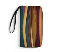 BWQMNT Durable And Portable Colorful Stripes Printed Leather Wallet: Perfect for Storing Cards, Cash And An On-the-go Lifestyle, It Is An Ideal Holiday Gift to Organize Your Essentials, Colorful