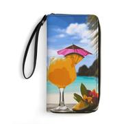 BWQMNT Durable And Portable Native American Printed Leather Wallet: Perfect for Storing Cards, Cash And An On-the-go Lifestyle, It Is An Ideal Holiday Gift to Organize Your Essentials, Tropical beach