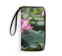 BWQMNT Durable And Portable Native American Printed Leather Wallet: Perfect for Storing Cards, Cash And An On-the-go Lifestyle, It Is An Ideal Holiday Gift to Organize Your Essentials, Lotu Flowers
