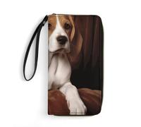 BWQMNT Durable And Portable Native American Printed Leather Wallet: Perfect for Storing Cards, Cash And An On-the-go Lifestyle, It Is An Ideal Holiday Gift to Organize Your Essentials, ovely Pet Dog
