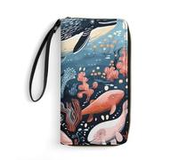 BWQMNT Durable And Portable Ocean at Warm Twilight Printed Leather Wallet: Perfect for Storing Cards, Cash And An On-the-go Lifestyle, It Is An Ideal Holiday Gift to Organize Your Essentials, Seal