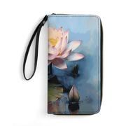 BWQMNT Durable And Portable Ocean at Warm Twilight Printed Leather Wallet: Perfect for Storing Cards, Cash And An On-the-go Lifestyle, It Is An Ideal Holiday Gift to Organize Your Essentials, flower