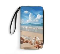 BWQMNT Durable And Portable Ocean at Warm Twilight Printed Leather Wallet: Perfect for Storing Cards, Cash And An On-the-go Lifestyle, It Is An Ideal Holiday Gift to Organize Your Essentials, Pretty