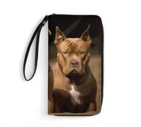 BWQMNT Durable And Portable Ocean at Warm Twilight Printed Leather Wallet: Perfect for Storing Cards, Cash And An On-the-go Lifestyle, It Is An Ideal Holiday Gift to Organize Your Essentials, Pitbull