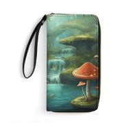 BWQMNT Durable And Portable Palm Trees Ocean Waves Sunset Printed Leather Wallet: Perfect for Storing Cards, Cash And An On-the-go Lifestyle, It Is An Ideal Holiday Gift to Organize Your Essentials