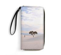 BWQMNT Durable And Portable Retro Modern Printed Leather Wallet: Perfect for Storing Cards, Cash And An On-the-go Lifestyle, It Is An Ideal Holiday Gift to Organize Your Essentials, Romantic Sand