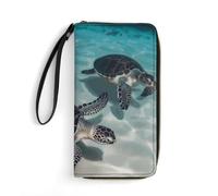 BWQMNT Durable And Portable Retro Modern Printed Leather Wallet: Perfect for Storing Cards, Cash And An On-the-go Lifestyle, It Is An Ideal Holiday Gift to Organize Your Essentials, Sea Turtles