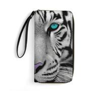 BWQMNT Durable And Portable Vintage Mushrooms Printed Leather Wallet: Perfect for Storing Cards, Cash And An On-the-go Lifestyle, It Is An Ideal Holiday Gift to Organize Your Essentials, Tiger with