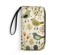 BWQMNT Durable And Portable Yellow Leaves Chicken Printed Leather Wallet: Perfect for Storing Cards, Cash And An On-the-go Lifestyle, It Is An Ideal Holiday Gift to Organize Your Essentials, yellow