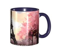 BWQMNT - Paris Eiffel Tower Oil Painting Coffee Mug, 11oz Porcelain Coffee Mug with Handle, Ceramic Tea Cup for Women Men, Travel Mugs, Coffee Mug with