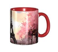 BWQMNT - Paris Eiffel Tower Oil Painting Coffee Mug, 11oz Porcelain Coffee Mug with Handle, Ceramic Tea Cup for Women Men, Travel Mugs, Coffee Mug with