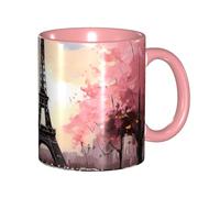 BWQMNT - Paris Eiffel Tower Oil Painting Coffee Mug, 11oz Porcelain Coffee Mug with Handle, Ceramic Tea Cup for Women Men, Travel Mugs, Coffee Mug with