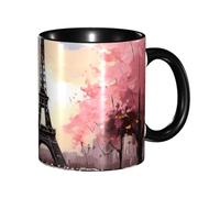 BWQMNT - Paris Eiffel Tower Oil Painting Coffee Mug, 11oz Porcelain Coffee Mug with Handle, Ceramic Tea Cup for Women Men, Travel Mugs, Coffee Mug with