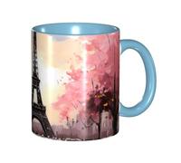 BWQMNT - Paris Eiffel Tower Oil Painting Coffee Mug, 11oz Porcelain Coffee Mug with Handle, Ceramic Tea Cup for Women Men, Travel Mugs, Coffee Mug with