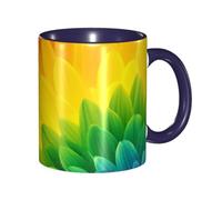 BWQMNT - porcelain coffee mug with handle, ceramic tea mug with sunflower, ceramic tea mugs for women men, travel mugs, latte mug for office, home, microwave safe