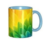 BWQMNT - porcelain coffee mug with handle, ceramic tea mug with sunflower, ceramic tea mugs for women men, travel mugs, latte mug for office, home, microwave safe