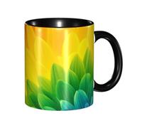 BWQMNT - porcelain coffee mug with handle, ceramic tea mug with sunflower, ceramic tea mugs for women men, travel mugs, latte mug for office, home, microwave safe