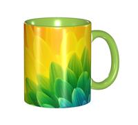 BWQMNT - porcelain coffee mug with handle, ceramic tea mug with sunflower, ceramic tea mugs for women men, travel mugs, latte mug for office, home, microwave safe