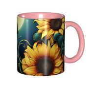 BWQMNT - Sunflower Coffee Mug, 11oz Porcelain Coffee Mug with Handle, Ceramic Tea Cup for Women Men, Travel Mugs, Latte Coffee Mug for Office and Home