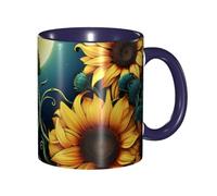 BWQMNT - Sunflower Coffee Mug, 11oz Porcelain Coffee Mug with Handle, Ceramic Tea Cup for Women Men, Travel Mugs, Latte Coffee Mug for Office and Home