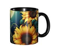 BWQMNT - Sunflower Coffee Mug, 11oz Porcelain Coffee Mug with Handle, Ceramic Tea Cup for Women Men, Travel Mugs, Latte Coffee Mug for Office and Home