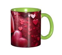 BWQMNT Valentines Love Hearts Coffee Mug 11 Oz Porcelain Coffee Cup with Handle, Ceramic Tea Cup Novelty Mugs for Women Men Drinking Cups Travel Mug Latte Cup for Office Home, Microwave Safe