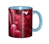 BWQMNT Valentines Love Hearts Coffee Mug 11 Oz Porcelain Coffee Cup with Handle, Ceramic Tea Cup Novelty Mugs for Women Men Drinking Cups Travel Mug Latte Cup for Office Home, Microwave Safe