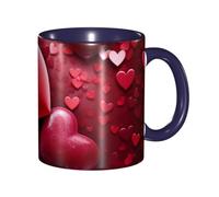 BWQMNT Valentines Love Hearts Coffee Mug 11 Oz Porcelain Coffee Cup with Handle, Ceramic Tea Cup Novelty Mugs for Women Men Drinking Cups Travel Mug Latte Cup for Office Home, Microwave Safe