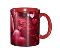 BWQMNT Valentines Love Hearts Coffee Mug 11 Oz Porcelain Coffee Cup with Handle, Ceramic Tea Cup Novelty Mugs for Women Men Drinking Cups Travel Mug Latte Cup for Office Home, Microwave Safe
