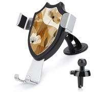 BWQSKL Universal Phone Holder for Car Vent Dashboard Windshield Brown Abstract Shapes Car Mount Compatible iPhone 16 Pro Max 15 14 13, Samsung