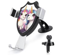 BWQSKL Universal Phone Holder for Car Vent Dashboard Windshield Cute 2 Ponies Car Mount Compatible iPhone 16 Pro Max 15 14 13, Samsung