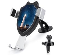 BWQSKL Universal Phone Holder for Car Vent Dashboard Windshield Lighthouse Under Starry Night Car Mount Compatible iPhone 16 Pro Max 15 14 13, Samsung