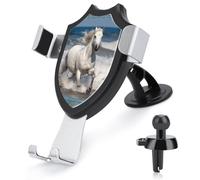 BWQSKL Universal Phone Holder for Car Vent Dashboard Windshield White Horse Running on The Sea Car Mount Compatible iPhone 16 Pro Max 15 14 13, Samsung
