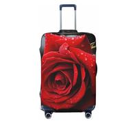 BWQTRYD A Red rose Luggage Cover Tsa Approved, Stretch Suitcase Protector Anti-Scratch Travel Suitcase Cover Washable Baggage Covers for 18-32 Inch Luggage Sleeve, Black, M