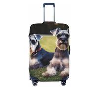 BWQTRYD Adult Schnauzer Dogs Luggage Cover Tsa Approved, Stretch Suitcase Protector Anti-Scratch Travel Suitcase Cover Washable Baggage Covers for 18-32 Inch Luggage Sleeve, Black, M