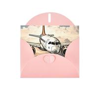 BWQTRYD Airplane Flying Greeting Cards Blank Note Cards with Envelopes Happy Birthday Card Thank You Card Wedding Party Invitation Cards for All Occasions 4x6 Inch
