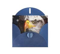 BWQTRYD America Flag and Eagle Greeting Cards Blank Note Cards with Envelopes Happy Birthday Card Thank You Card Wedding Party Invitation Cards for All Occasions 4x6 Inch