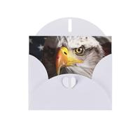 BWQTRYD America Flag and Eagle Greeting Cards Blank Note Cards with Envelopes Happy Birthday Card Thank You Card Wedding Party Invitation Cards for All Occasions 4x6 Inch