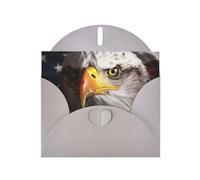 BWQTRYD America Flag and Eagle Greeting Cards Blank Note Cards with Envelopes Happy Birthday Card Thank You Card Wedding Party Invitation Cards for All Occasions 4x6 Inch