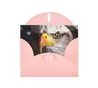 BWQTRYD America Flag and Eagle Greeting Cards Blank Note Cards with Envelopes Happy Birthday Card Thank You Card Wedding Party Invitation Cards for All Occasions 4x6 Inch