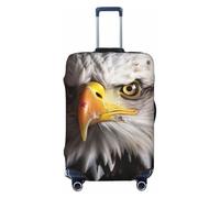 BWQTRYD America Flag and Eagle Luggage Cover Tsa Approved, Stretch Suitcase Protector Anti-Scratch Travel Suitcase Cover Washable Baggage Covers for 18-32 Inch Luggage Sleeve, Black, XL