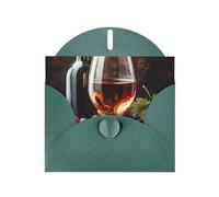 BWQTRYD Art Red Wine Galsses & Grapes Greeting Cards Blank Note Cards with Envelopes Happy Birthday Card Thank You Card Wedding Party Invitation Cards for All Occasions 4x6 Inch