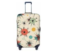 BWQTRYD Atomic Stars Retro Pattern Luggage Cover Tsa Approved, Stretch Suitcase Protector Anti-Scratch Travel Suitcase Cover Washable Baggage Covers for 18-32 Inch Luggage Sleeve, Black, S