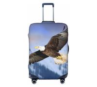 BWQTRYD Bald Eagle Flying Luggage Cover Tsa Approved, Stretch Suitcase Protector Anti-Scratch Travel Suitcase Cover Washable Baggage Covers for 18-32 Inch Luggage Sleeve, Black, M